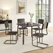 5-Piece Wood Table & 4 Chairs,Modern Dining Table Furniture Set For Home